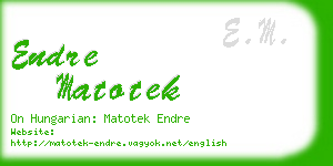 endre matotek business card